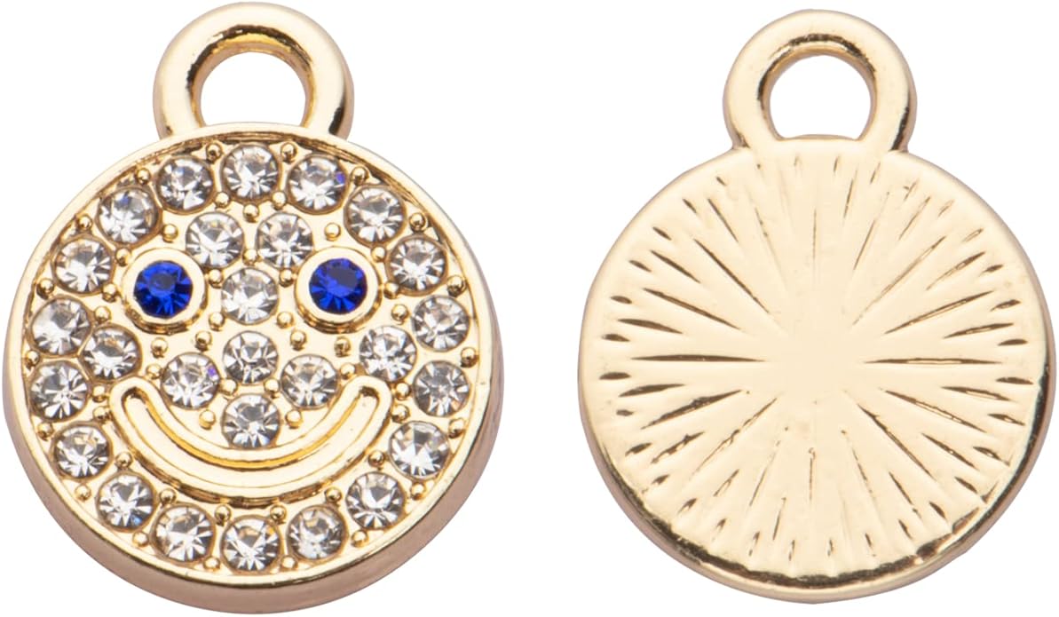 Pack of 20 Rhinestone Charms Gold Plated Pendants Pave Crystal Accessories for Necklace Bracelet Jewelry Making DIY Crafting