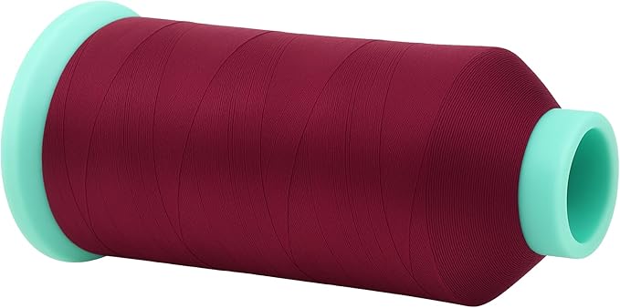 Mandala Crafts Size 46 210D T45 Bonded Nylon Thread - Burgundy 2843 YDs Tex 45 Heavy Duty Sewing Threads for Leather, Jeans, Weaving, Outdoor Marine Upholstery