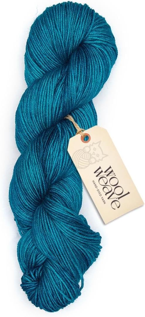 Superwash Merino Wool Yarn for Knitting & Crocheting - Premium Hand Dyed Teal Yarn, 100gr, 240 Yards, Dk Weight Yarns - Luxurious, Soft & Durable