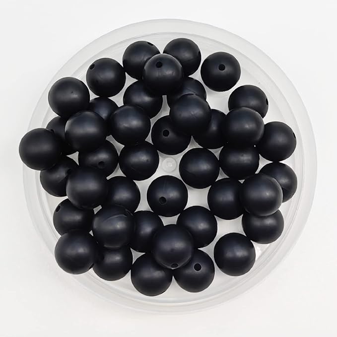 100Pcs 9mm Round Rubber Silicone Bead Bulk Loose Beads Gorgeous Making Kit for Keychain Tassels Necklace Bracelet Jewelry DIY Crafts Making