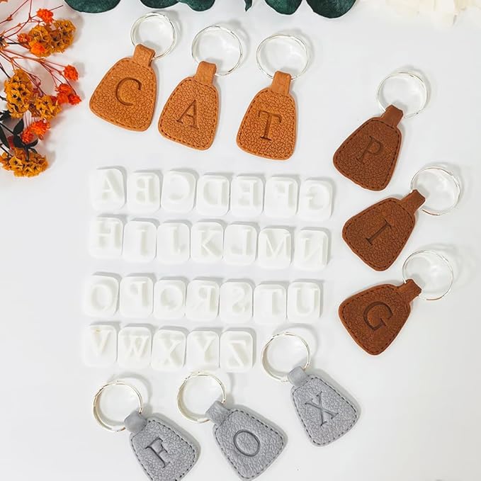 Xaekicr 26PCS Alphabet Polymer Clay Cutters Set – Uppercase Letter Clay Cutters for Polymer Clay Molds, Clay Tools for DIY Crafts, Leather, Baking