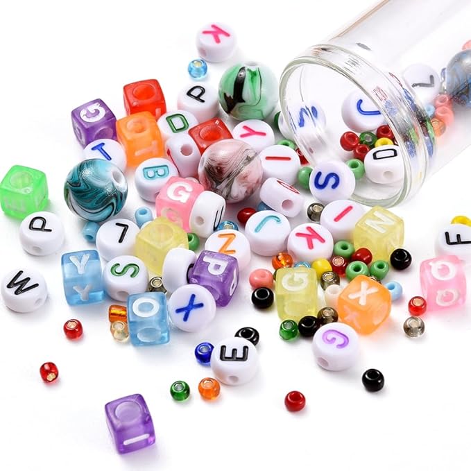 3mm Glass Seed Beads Bracelet Making Kit, Small Beads Friendship Jewelry Craft Kit with Letter Beads & Elastic Cord, DIY Art Craft Gift for Girls