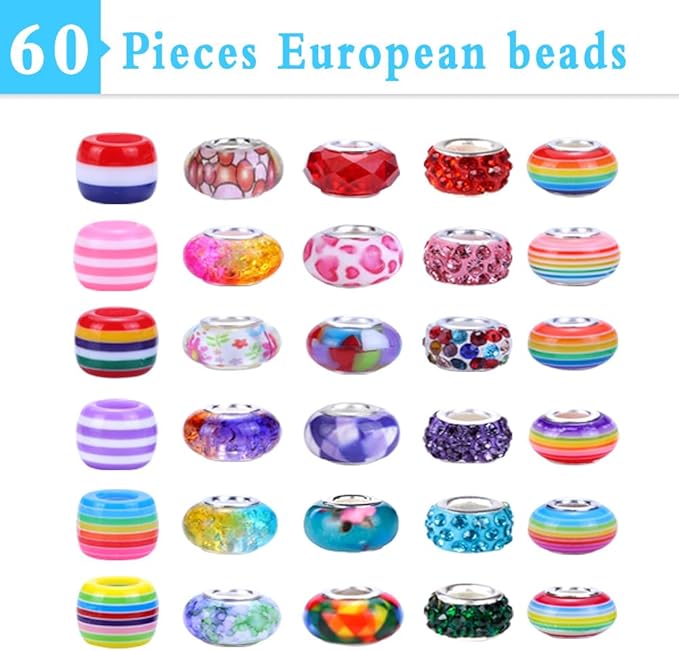 aipridy charm bracelet making kit,unicorn mermaid crafts gifts set can inspires imagination and creativity,jewelry making kit perfect gifts for girls 5-12 years old (125 pieces)