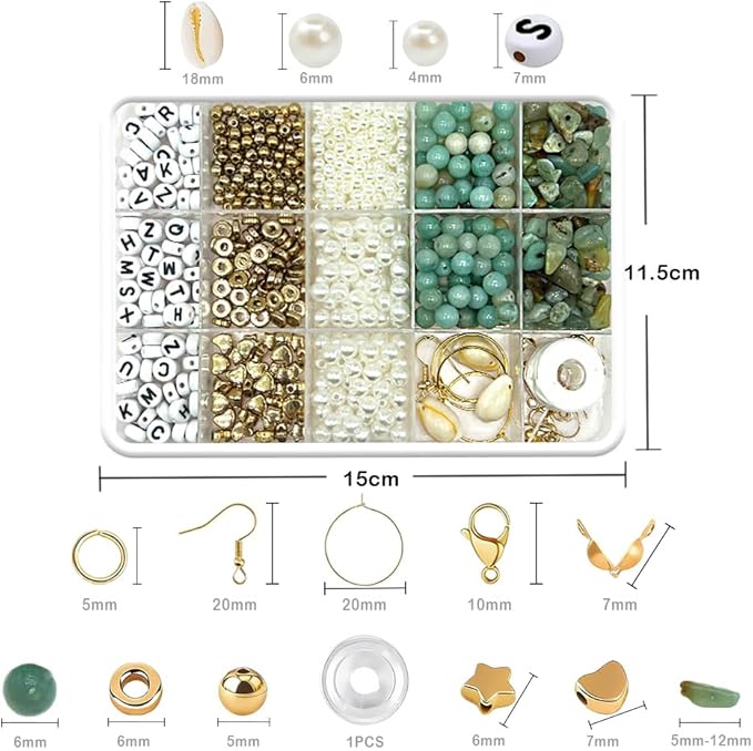 Basigeese Jewelry Making Supplies Kit Natural Stone Beads Irregular Gemstone Beading with for DIY Craft Bracelet Necklace Earrings for Adults (Amazonite)