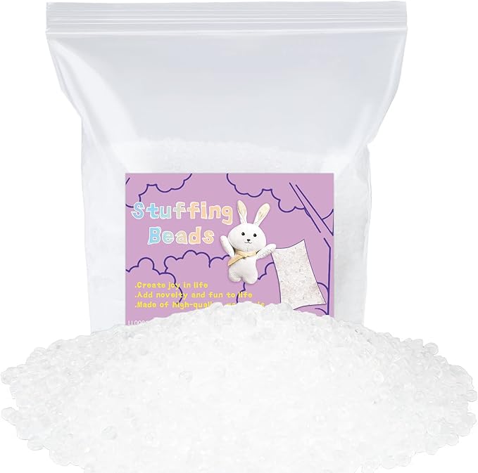 FTEVEN 1.54 LB Stuffing Beads, Premium Plastic Weight Stuffed Beads, Polyethylene Filler Bead, Transparent Stuffing Bead for Filling Bean Bags, DIY Crafts