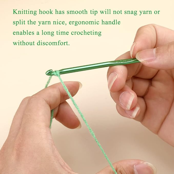 4mm Aluminum Crochet Hook, Smooth Crochet Needles, Knitting Needles for Yarn Craft, Great Handmade DIY Present for Friends, Random Color