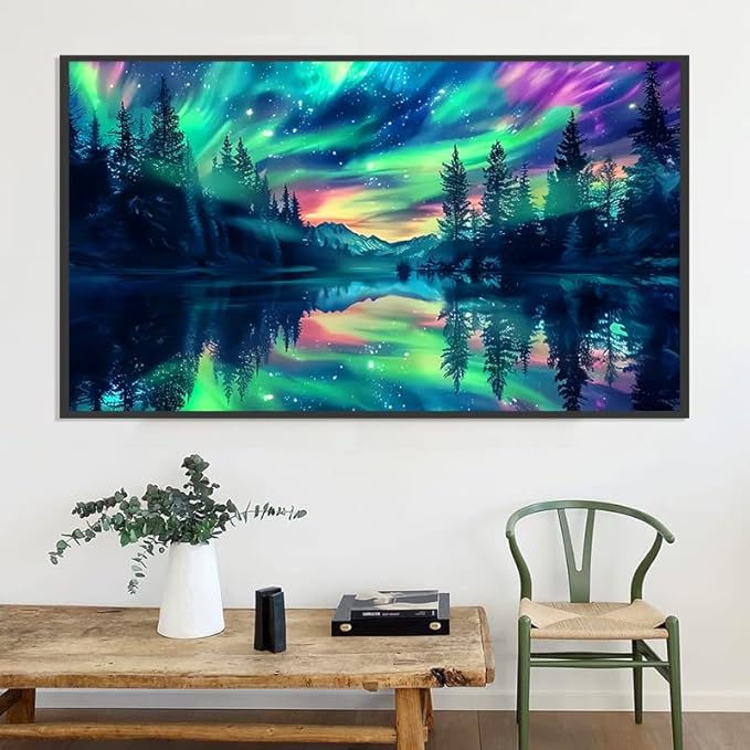 Meothan 5D Diamond Art Kits for Adults Extra Large Diamond Painting Kits for Adults Beginners, DIY Large Size Diamond Gem Art Dots Painting Kits for Home Walls Decor Gifts 27.6x16in (Northern Lights)