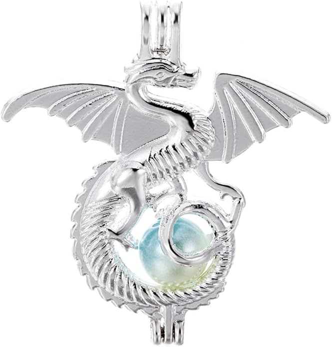10pcs Silver Pearl Cage Locket Pendants, Essential Oil Diffuser DIY Necklace Bracelet Jewelry Making Craft, Bulk Beads Aromatherapy Diffuser Charms Gifts for Women Girls
