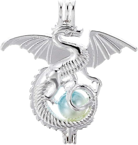 10pcs Silver Pearl Cage Locket Pendants, Essential Oil Diffuser DIY Necklace Bracelet Jewelry Making Craft, Bulk Beads Aromatherapy Diffuser Charms Gifts for Women Girls