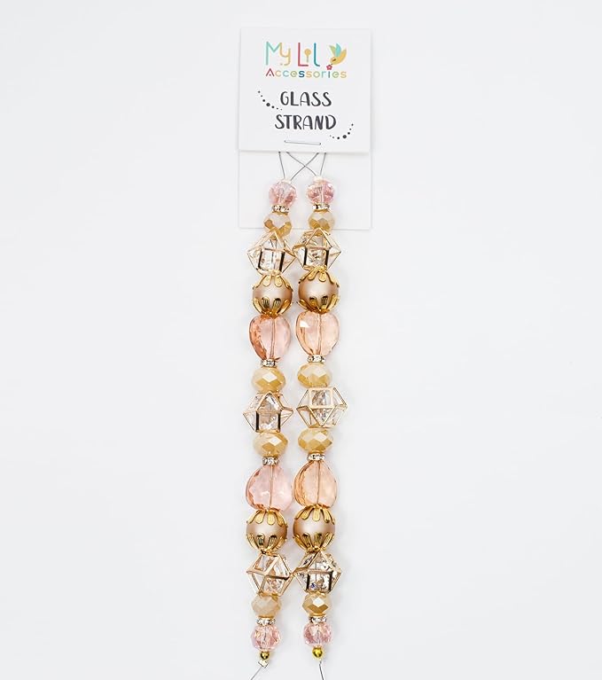 Glass Beads for Bracelets Jewelry Making Adults Keychains Bead Strand Large Unique Crystal Assortment for Craft Rondelle Faceted Flat Crackle Sparkly Bling Cute Pretty Beading Kit (2-pcs Coral)