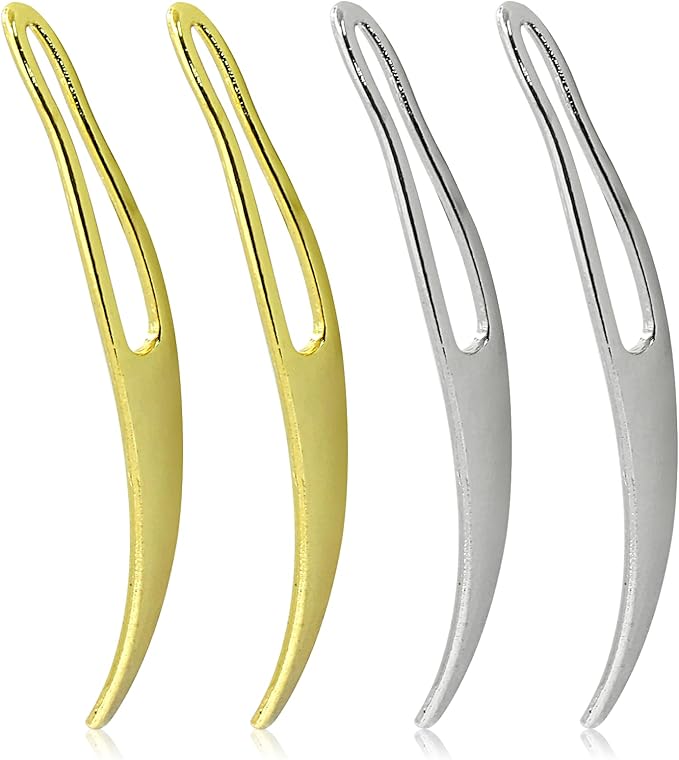 4 Pcs Interlocking Tool Sisterlock Retighten Tool Dreadlock Crochet Needle for Hair Dreadlock(Gold+Silver)
