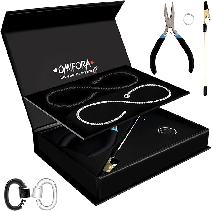 omifora Permanent Bracelet Kit with Ring-Shaped Clasp,DIY Romantic Infinity Jewelry for Couples,Friends & Family,Gift for Anniversaries,Mother’s Day & Birthdays(Black&Silver)
