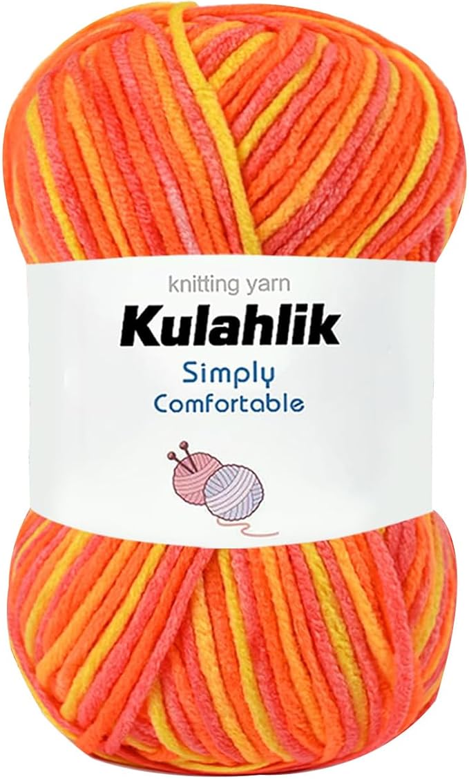 50g(1x50g) Acrylic Yarn for Crocheting and Knitting, Colorful Gradient Yarn Thread, 1 Rolls Skeins, Multicolor Hilo Acrílico, Perfect for DIY Crafts Project