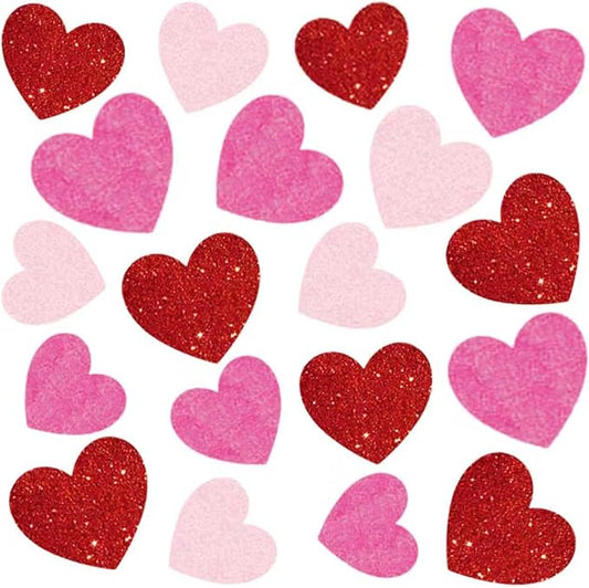 9 sheets valentines day window clings decoration, heart stickers decor for galentine's day, red pink decals for home, office, classroom, glass doors