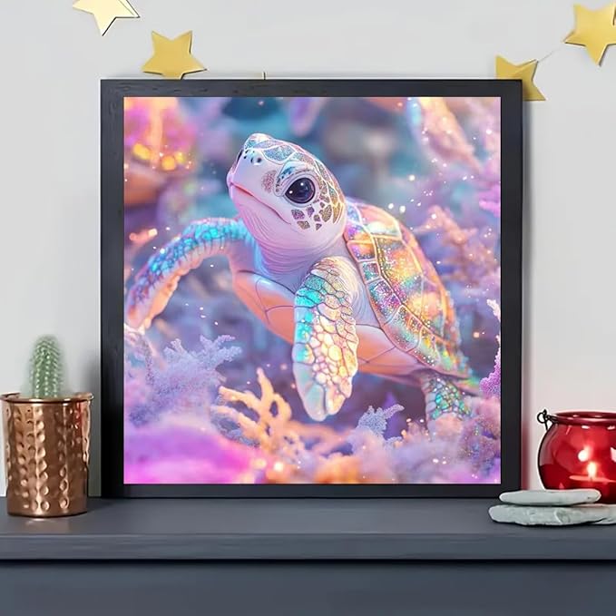 SHICERNHJ Sea Turtle Diamond Art Kits for Adults,Animal Full Drill Diamond Dots for Adults Beginner DIY Round 5D Paint with Diamond Painting Kits Gem Art for Crafts Kits Adult Home Decor 14 X 14 Inch