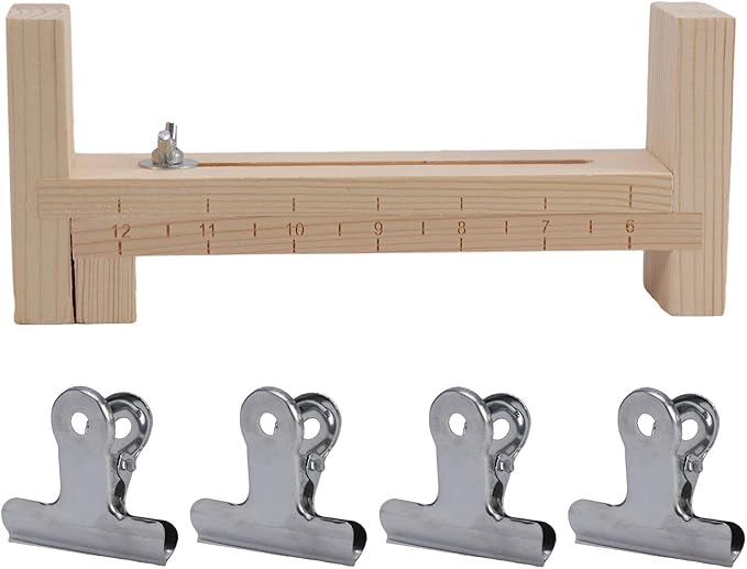 Restynic Paracord Jig Bracelet Maker, Wooden Jig Bracelet Maker with 4 Clips - Adjustable DIY Paracord Braiding Tool for Crafting, Weaving Bracelets, Belts & Keychains(Color:wood1)