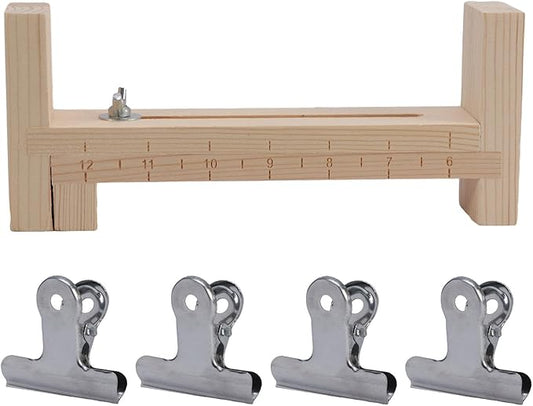 Restynic Paracord Jig Bracelet Maker, Wooden Jig Bracelet Maker with 4 Clips - Adjustable DIY Paracord Braiding Tool for Crafting, Weaving Bracelets, Belts & Keychains(Color:wood1)