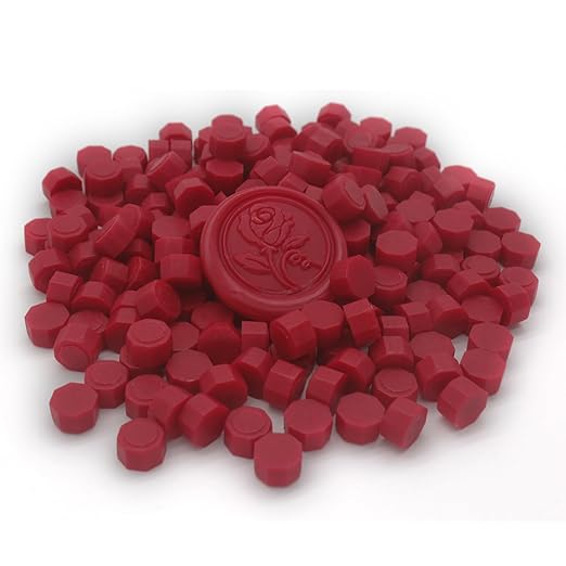 andotopee 600pcs red wax seal beads, premium sealing wax pellets for stamp seals, wedding invitation, letter envelope, greeting card decorations & scrapbook diy crafts
