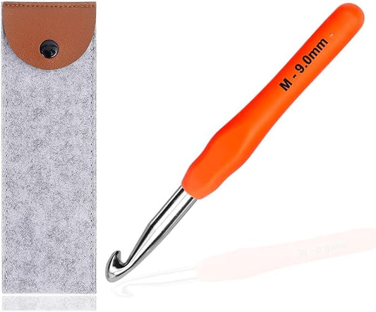 Large 9 mm Crochet Hook, Ergonomic Arthritic Hands, Extra Long  Smooth Crochet Needles Yarn Crocheting (9mm)