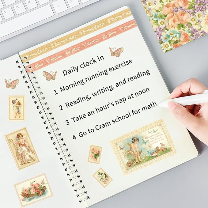 6x6” 160gsm cardstock Single Sided Scrapbooking 24 Papers Pad vintage decoupage scrapbook kit patterned paper junk journal supplies journaling supply scrap paper crafting Angel
