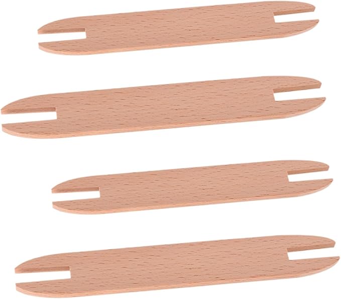 EXCEART DIY Weaving Loom Craft Kit - Includes 4Pcs Wooden Shuttle Sticks and Knitting Needles - Hand Loom Sticks for Scarf - Sweater - Tapestry - Cross Stitch Kits - Knitting Accessories -