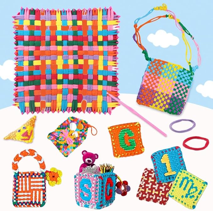 SUGORER 1000PCS Colorful Refill Loom Loops for 7-Inch -8 Color Potholder Weaving Loom Loops Potholder Loop Elastic Craft Loop for DIY Flexible Loom Kit Colorful Weaving Craft for DIY Crafts Supplies
