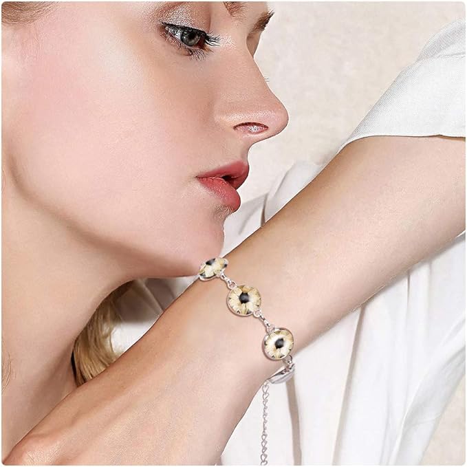 PH PandaHall 10pcs Adjustable Bracelet Chain, 12mm Bracelet Bezel Settings for Jewelry Making with 6 Tray Blank, 60pcs 12mm Clear Glass Cabochons for DIY Bracelets Making, Silver & Golden