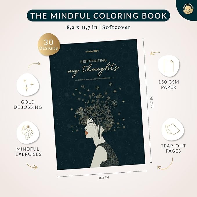 Coloring Books for Adults Relaxation by Mindmellow – Stress Relief Coloring Book for Adults & Teens - Calming Designs to Inspire Creativity and Mindfulness - Coloring Books for Teens