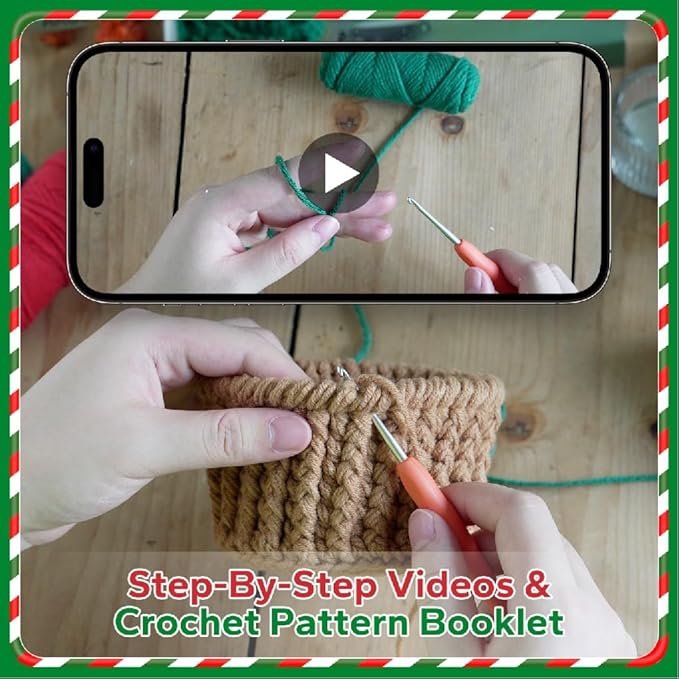 Crochet Set - Beginner Friendly Crochet Set with Step-by-Step Teaching Videos and Crochet Pattern Manuals (Christmas Snowy House)