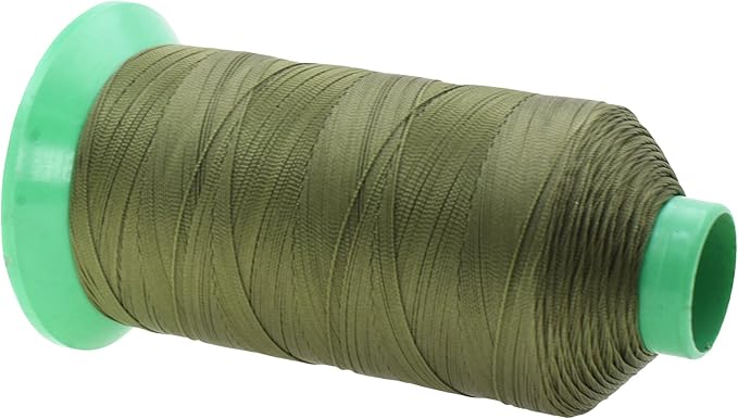 Mandala Crafts Size 138 420D T135 Bonded Nylon Thread - Olive Drab 1250 YDs Tex 135 Heavy Duty Sewing Threads for Leather, Jeans, Weaving, Outdoor Marine Upholstery