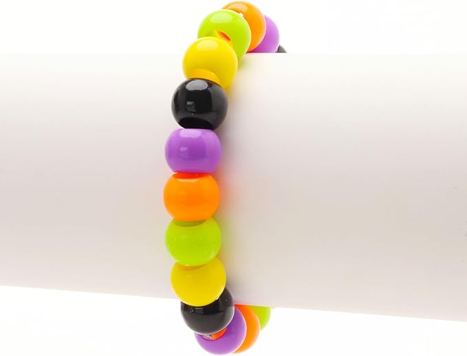 300 acrylic large hole beads for crafts and for hair 10mm x 12mm acrylic barrel beads with 5.7mm large hole, glossy halloween assortment
