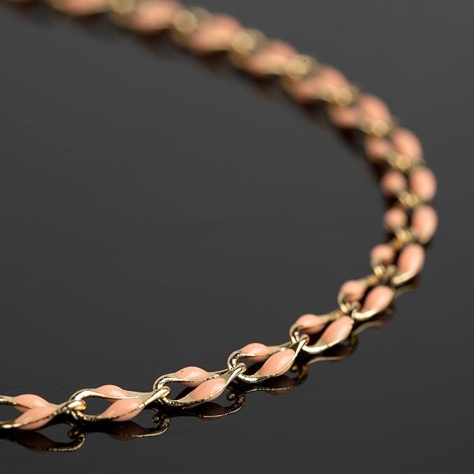 Gold Plated Chain for Jewelry Making Orange Oil Drip Cable Necklace Chains Women Bracelet DIY Jewelry Making Accessories