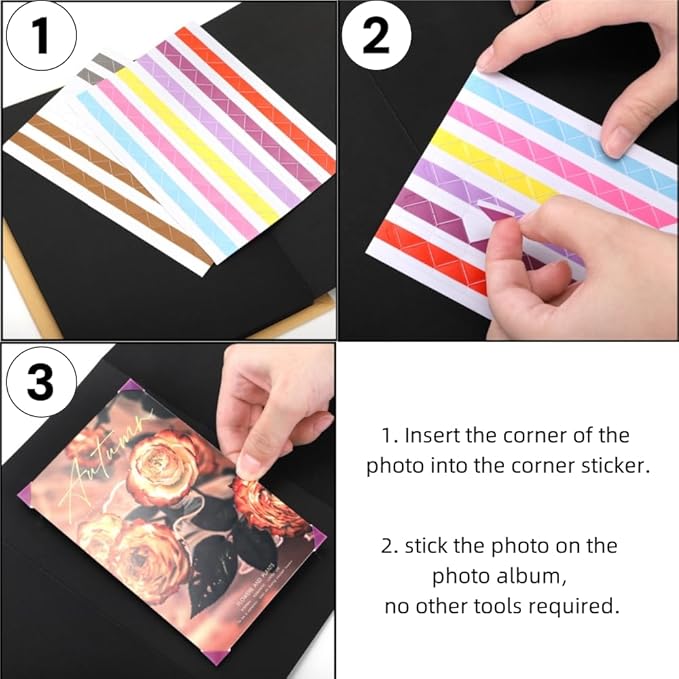 Hacaroa 4 Pack 6 x 8 Inch Accordion Scrapbook Black Pages, Small Photo Album with DIY Accessories, Stretchable Folding Hardcover Kraft Paper Memory Book Gift for Anniversary, Monther's Day, Graduation