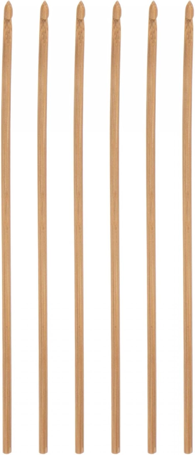 uxcell Wooden Bamboo Crochet Hook 3mm US Size C (Size 2) Knitting Needles for DIY Craft Yarn 6Pcs