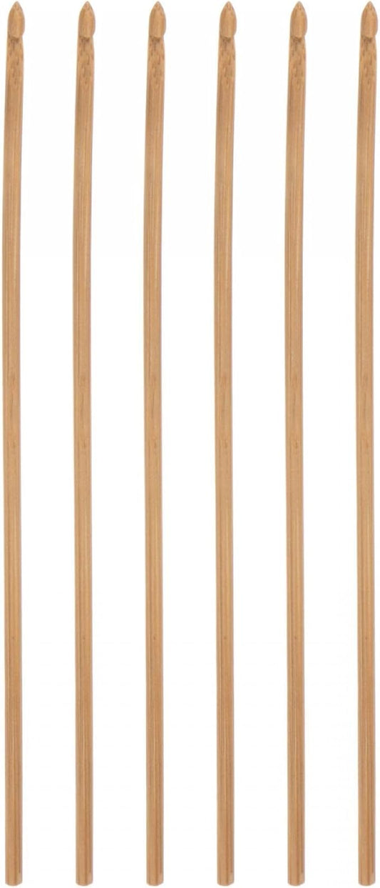 uxcell Wooden Bamboo Crochet Hook 3mm US Size C (Size 2) Knitting Needles for DIY Craft Yarn 6Pcs