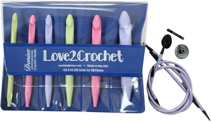 Love2Crochet Interchangeable Crochet Hook Set, USK 10.5/6.5mm-19/15mm (Pastel)