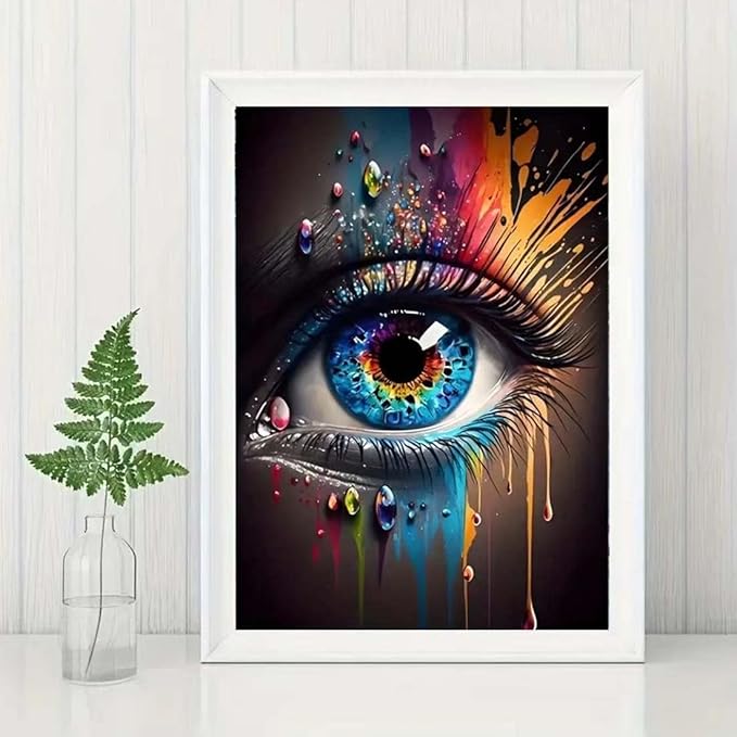 SHICERNHJ Eye Diamond Painting Kits for Adults DIY 5D Diamond Art Paint with Round Diamonds Dots Kits for Adults Full Drill Painting Kit Gem Art and Crafts for Home Wall Decor 12x16Inch
