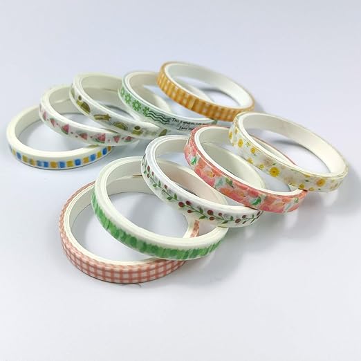 20 Rolls Washi Tape Set,Floral Washi Tape for Journaling, Assorted Sizes (Floral B)