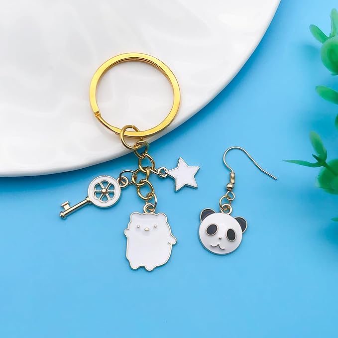 Youdiyla 60pcs Alloy enamel white series fixed set Pendant Jewelry Making DIY Keychain Earrings Pendant Various Design Charms for Jewelry Making Bracelets Necklace (HK548)