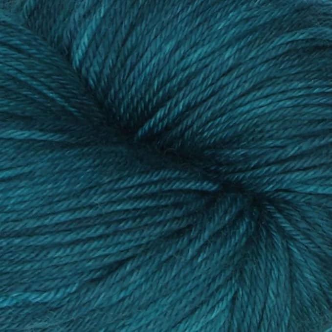KnitPro Symfonie Fingering Weight Hand Dyed Semi-Solid Yarn Skein | Extra Fine Merino Wool & Polyamide Blend for Knitting & Crocheting, Oeko-TEX Certified 400m, 100g | Terra Peacock Green