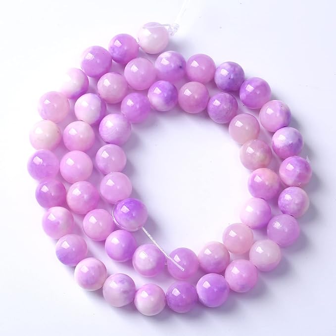 45pcs 8mm Natural Pink Starry Galaxy Persian Jade Gemstone Beads Round Loose Spacer Beads for Jewelry Making DIY Bracelets Necklaces 15" (Pink Starry Persian Jade, 8mm)
