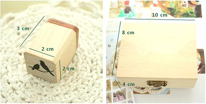 Diary Stamp Set,Wooden Rubber Signet for Children DIY Scrapbooking Planner Album Card Making(12pcs,Natural Elements)