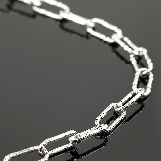 UMAOKANG 13 Feet Stainless Steel Chain for Jewelry Making Embossed Paperclip Chain Necklace DIY Making for Men and Women Jewelry Chain Roll