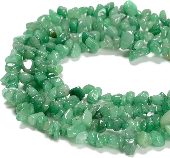 7-8mm Natural Green Aventurine Gemstone Chips Beads Healing Crystals Waist Bracelets Necklace Kit Irregular Stone DIY Crafts Design Jewelry Making