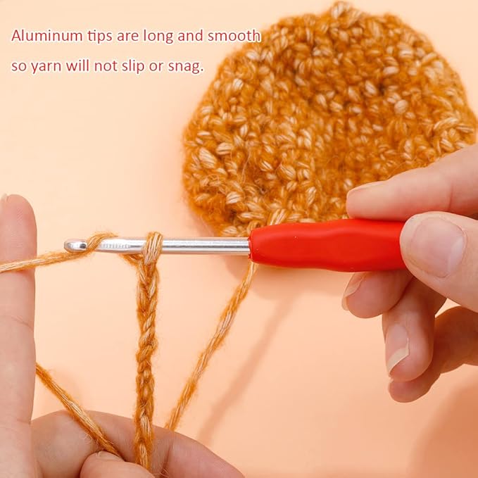 Crochet Hook, 4.5 mm Ergonomic Crochet Hook, Crochet Needles for Arthritic Hands, Knitting Needles with Soft Handle Beginners and Experienced Hobbyists (4.5 mm)