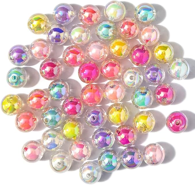 Acrylic Round Mixed 56pcs Loose Beads DIY Craft Embellishment