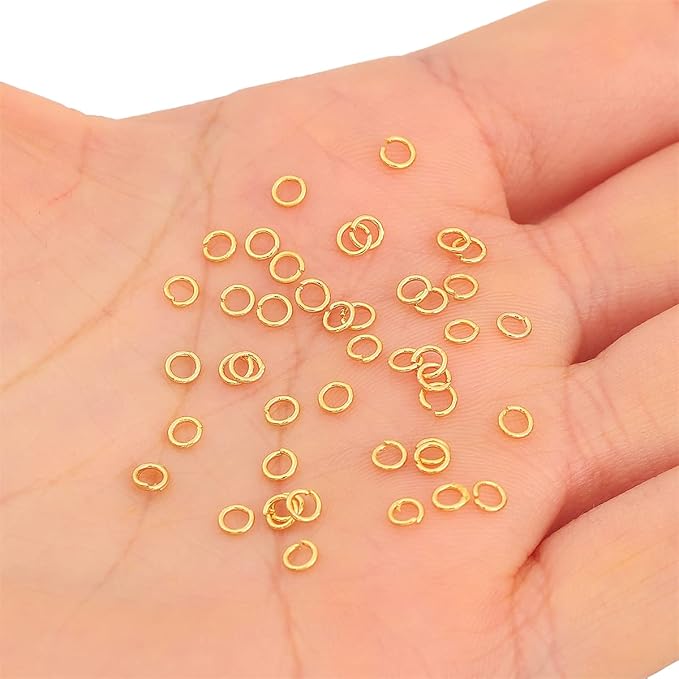 18K Gold Plated Jump Rings Non Tarnish 3mm 1200pcs for Jewelry Making Findings