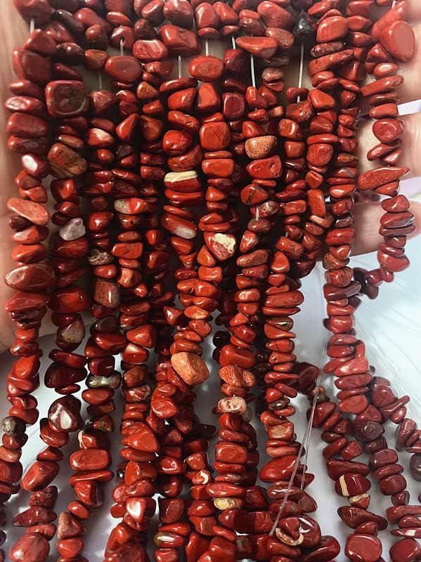 5-8mm Natural Red Jasper Gemstone Chips Beads Healing Crystals Waist Bracelets Necklace Kit Irregular Stone DIY Crafts Design Jewelry Making