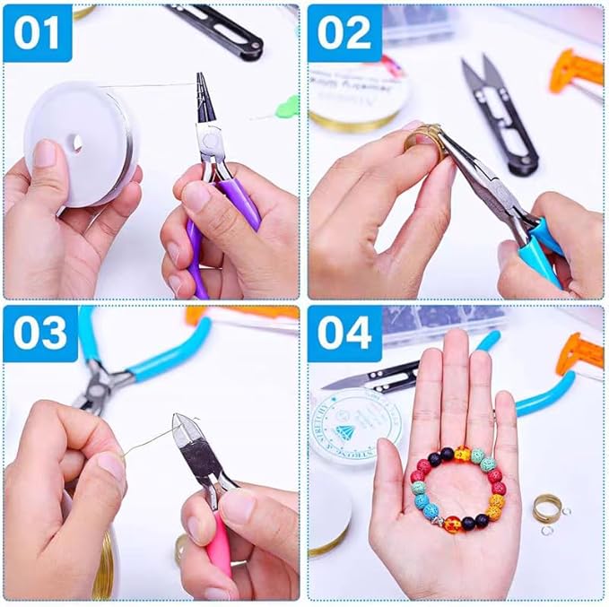GoddenMene Adult Jewelry Making Supplies kit, Jewelry Making Materials and Tools, Including Jewelry Pliers, Wire, Necklace Chain, Discovery Items, Magnifying Glass and Storage Bag, Repair Assistant