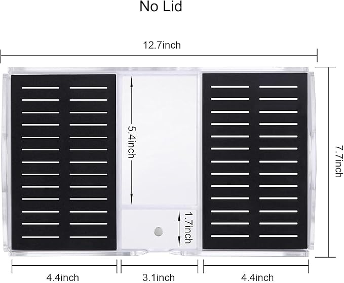 Acrylic Working Tray for Cross Stitch and Embroidery Supplies, Embroidery Floss Bobbins Organizer with Magnetic Needle Holder and Tools Storage-Tray Only (Large-For 3mm acrylic bobbin)